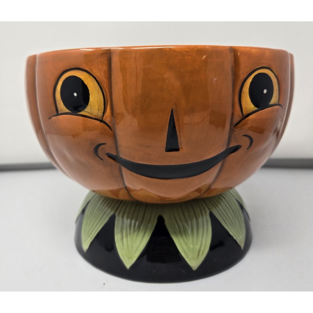Johanna Parker Large Pumpkin Bowl (candy, Punch) 2022 Halloween Hard‎ To Find